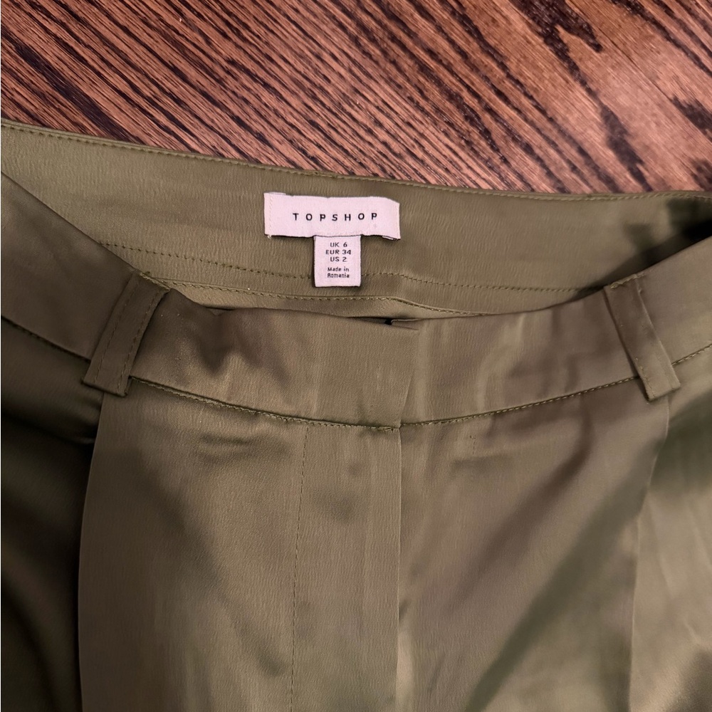 Topshop Sage Green Trousers
